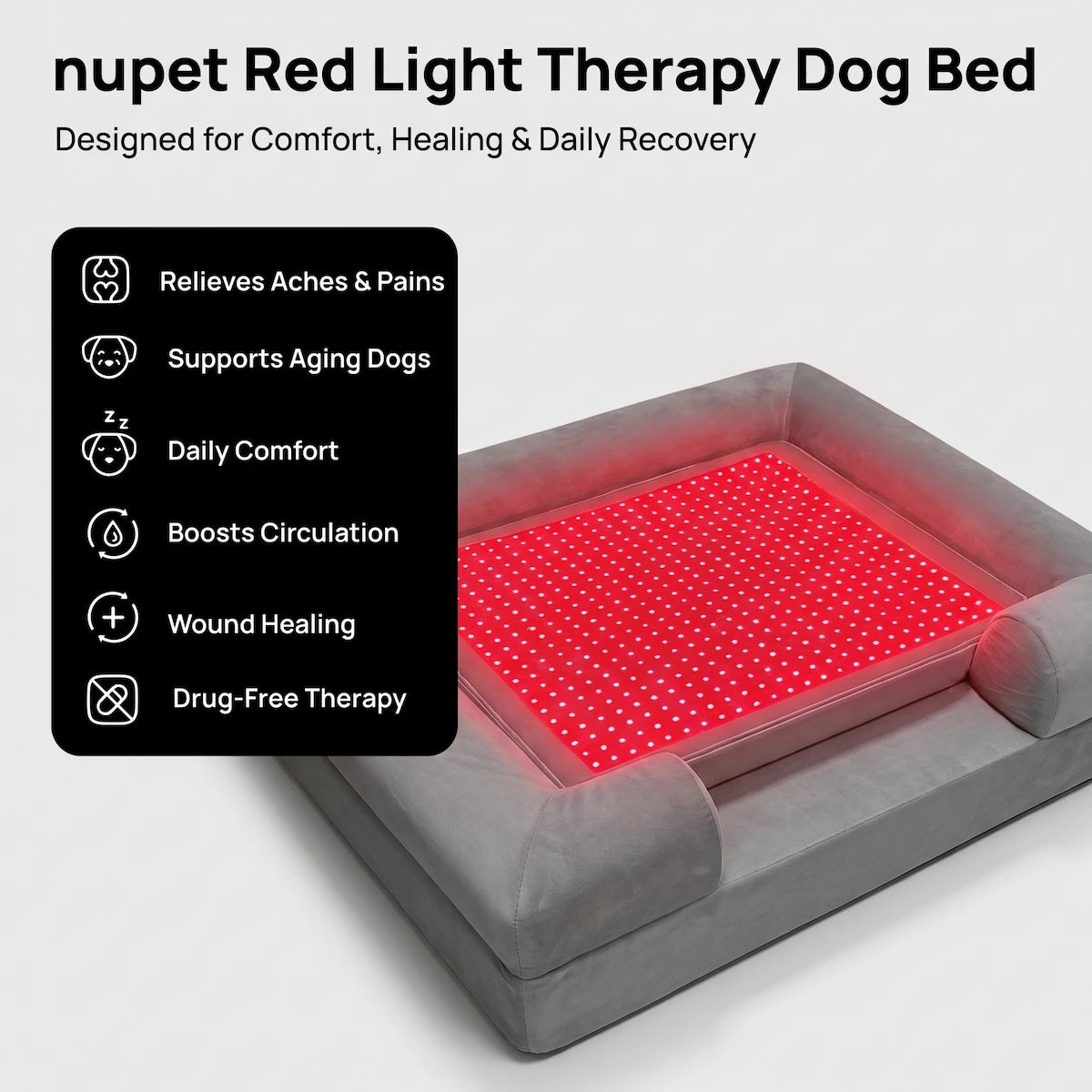 nupet Red Light Therapy Dog Bed